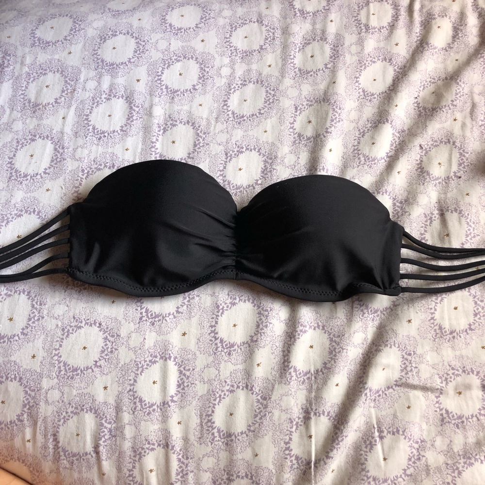 Black strapless top